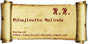 Mihajlovits Melinda névjegykártya